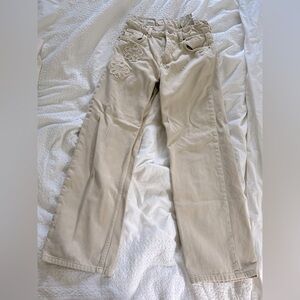 Zara Cream Wide-Leg Trousers